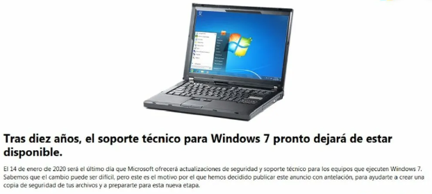 Fin del soporte de windows 7
